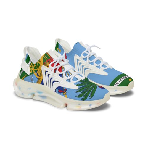 Women’s Mesh Sneakers — Sporty Streetwear Trainers with Soccer Graphic